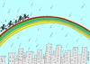 Cartoon: escape (small) by yasar kemal turan tagged escape,rainbow