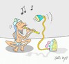 Cartoon: fakir (small) by yasar kemal turan tagged fakir,indian,iron,cable,flute