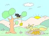 Cartoon: friendship-offspring (small) by yasar kemal turan tagged friendship,crow,fox,cheese,motherhood,mother,milk,cub
