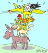 Cartoon: Guests (small) by yasar kemal turan tagged guests,bremen,fox,crow,cheese