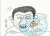 Cartoon: laden and obama (small) by yasar kemal turan tagged aquarium bin laden obama