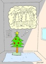 Cartoon: longing (small) by yasar kemal turan tagged christmas,tree,love,longing,forest