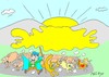 Cartoon: magma-sunrise (small) by yasar kemal turan tagged magma,sun,sunrise,herd,shepherd,animals