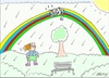 Cartoon: naughty cat (small) by yasar kemal turan tagged naughty,cat,rainbow,love,rain