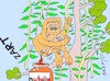 Cartoon: orangutans and palm (small) by yasar kemal turan tagged orangutans,and,palm