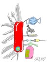 Cartoon: real pocket knife (small) by yasar kemal turan tagged real,pocket,knife