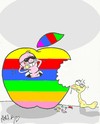 Cartoon: rich (small) by yasar kemal turan tagged jobs,iphone,apple,weak,strong,worm,poor,rich,foundedapple