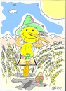 Cartoon: scarecrow (small) by yasar kemal turan tagged scarecrow,field,sun,oil