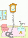 Cartoon: stop time (small) by yasar kemal turan tagged stop,time,hours,anchor