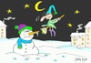 Cartoon: suddenly (small) by yasar kemal turan tagged suddenly snowman witch broom love