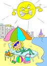 Cartoon: suntan cream (small) by yasar kemal turan tagged suntan,cream