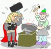 Cartoon: Thor charisma (small) by yasar kemal turan tagged thor,charisma,cinema,hero,hammer