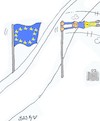 Cartoon: two flags (small) by yasar kemal turan tagged two,flags