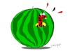 Cartoon: watermelon love (small) by yasar kemal turan tagged watermelon,love