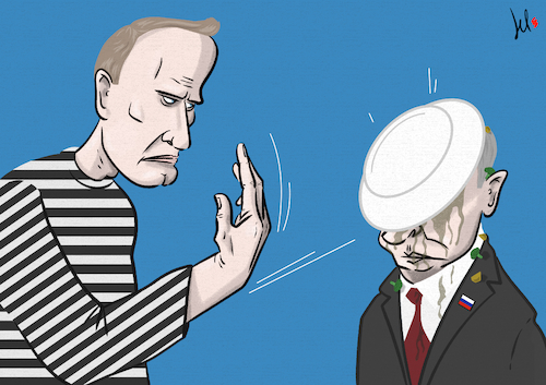 Cartoon: Hunger strike for Navalny (medium) by Emanuele Del Rosso tagged putin,russia,navalny,protests,regime,putin,russia,navalny,protests,regime