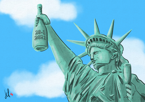 Cartoon: Liberty! (medium) by Emanuele Del Rosso tagged trump,biden,usa