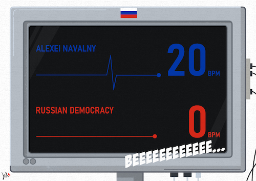Cartoon: Russian democracy (medium) by Emanuele Del Rosso tagged putin,russia,navalny,protests,regime,putin,russia,navalny,protests,regime
