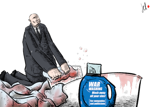 Cartoon: Warwashing (medium) by Emanuele Del Rosso tagged ukraine,russia,putin,nato,war,europe,refugees,ukraine,russia,putin,nato,war,europe,refugees