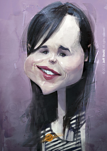 Cartoon: Ellen Page caricature (medium) by Jeff Stahl tagged ellen,page,actress,caricature,illustration,art,artwork,digital,painting,jeff,stahl