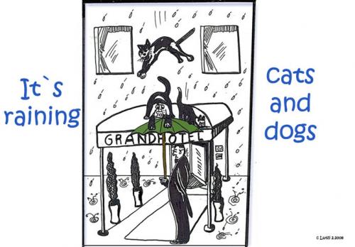 Cartoon: cats and dogs (medium) by Lutz-i tagged wetter,