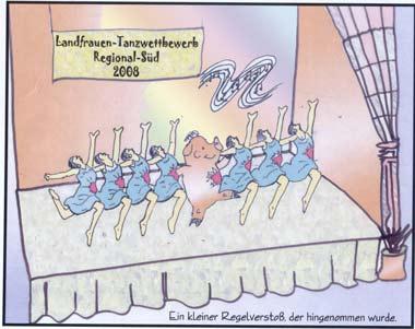 Cartoon: Landfrauen (medium) by Lutz-i tagged tanz,fasching,land