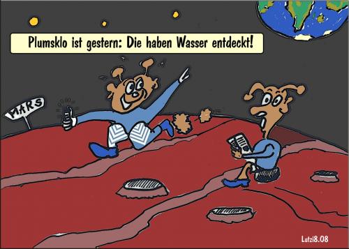 Cartoon: Marsnachrichten (medium) by Lutz-i tagged mars