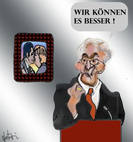 Cartoon: Wir können es besser! (medium) by Lutz-i tagged steinmeier,merkel,sarkozy