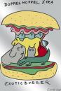Cartoon: Doppelmoppelburger (small) by Lutz-i tagged burger,essen,fast,food,exotic,appetizer,esskultur