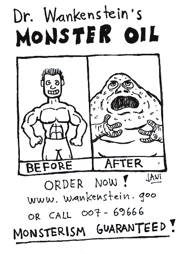 Cartoon: Monster oil (medium) by Jani The Rock tagged monster,oil,ad,advertisement,commercial