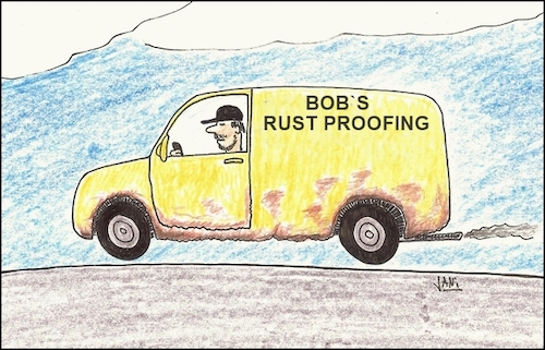Cartoon: Rust Proofing (medium) by Jani The Rock tagged rust,rustproofing,cars,auto,automotive,advertising