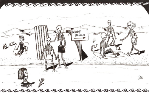 Cartoon: Skeleton beach (medium) by Jani The Rock tagged dead,death,skeleton,beach,nude,nudity