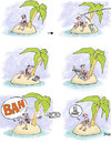Cartoon: lector isla naufrago (small) by BONIL tagged naufrago isla lector bonil