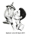 Cartoon: Djokovic wins US Open (small) by AudreyD tagged audrey,dugan,caricature,djolovik,tennis