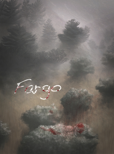 Cartoon: Fargo (medium) by alesza tagged digital,art,design,fargo,series,movie,bloody,scary,forest,woods,painting,illustration,nature