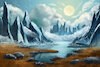 Cartoon: Stille am Morgen (small) by alesza tagged procreate,ipad,art,landscape,fantasy