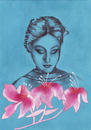 Cartoon: Three Flowers (small) by alesza tagged three flowers pink blue portrait woman