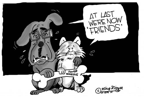 Cartoon: Tom n Jerry (medium) by King Kinya tagged doubtful,friendship