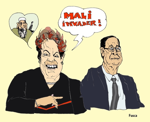 Cartoon: Rousseff chooses terrorism (medium) by Fusca tagged luladasilva,corruption,brazil,latrocracy,dictatorship