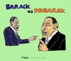 Cartoon: Barack and Mubarak (small) by Fusca tagged oil,politics,tiny,alliances