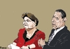Cartoon: Rousseff pro Iran Cuba vs.Obama (small) by Fusca tagged chavez,lula,dilma,puppets,corruption,populist,dictators