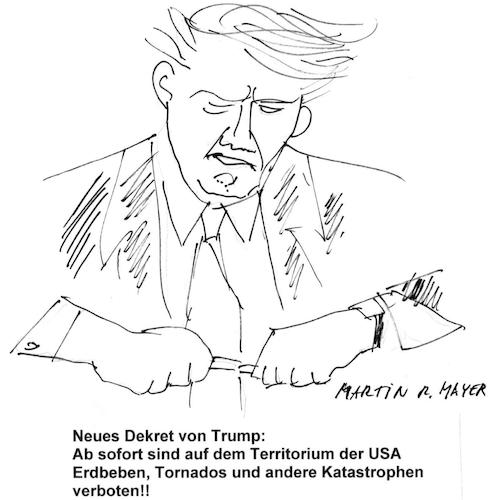 Cartoon: Donald Trumps neuestes Dekret (medium) by frechundlustig tagged donald,trump,dekret,dekrete,gott,macht,politik,usa
