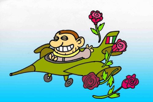 Cartoon: italy air force dont drop bombs (medium) by fragocomics tagged gaddafi,libia,crisis,war,patrol,brent,gas,nato,station,coalition,europe,sarkozy,onu,gaddafi,libyen,sarkozy,europa