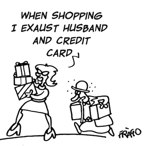 Cartoon: shopping (medium) by fragocomics tagged shopping,husband,credit,card,shopping,husband,credit,card