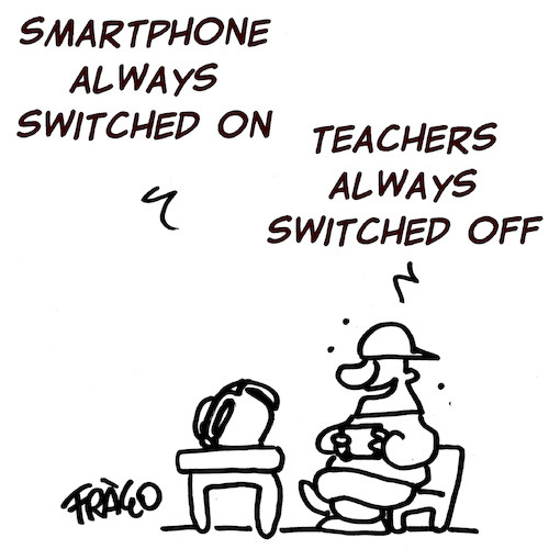 Cartoon: Smartphone at School (medium) by fragocomics tagged school,educational,education,school,educational,education