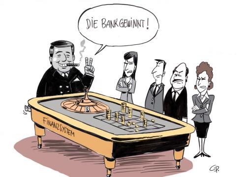 Cartoon: finanzkrise (medium) by ChristianP tagged finanzkrise,börsencrash