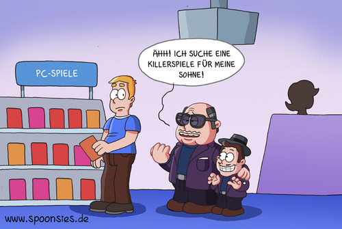 Cartoon: killerspiele (medium) by ChristianP tagged killerspiele