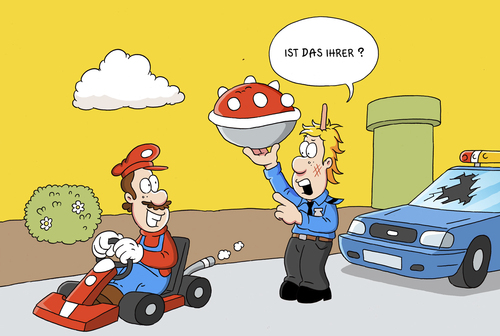 Cartoon: mario kart (medium) by ChristianP tagged kart,mario