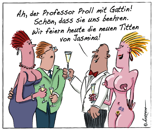 Cartoon: Besitzerstolz (medium) by rpeter tagged mann,frau,nackt,brust,busen,liebe