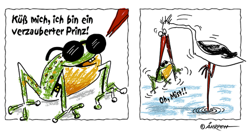 Cartoon: Blind Date (medium) by rpeter tagged frosch,storch,blind,prinz