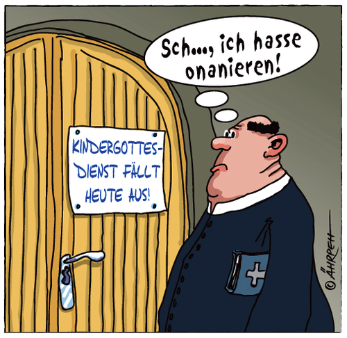 Cartoon: Große Enttäuschung (medium) by rpeter tagged kirche,katholisch,priester,kinder,missbrauch